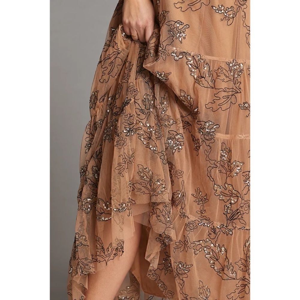 Anthropologie Maeve Sequined Tulle Maxi Dress Size XXS - Picture 10 of 14